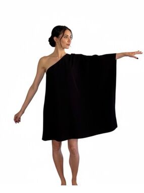 IRO One-Shoulder Black Cape Dress Size Small